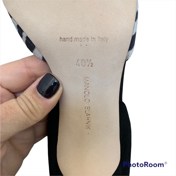 NEW! Manolo Blahnik Tayler d’orsay pump 40.5 zebra suede 10.5 - Picture 6 of 7